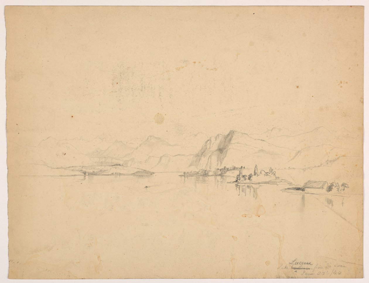 Lago Lucerna de "O Cisne" de Daniel Huntington