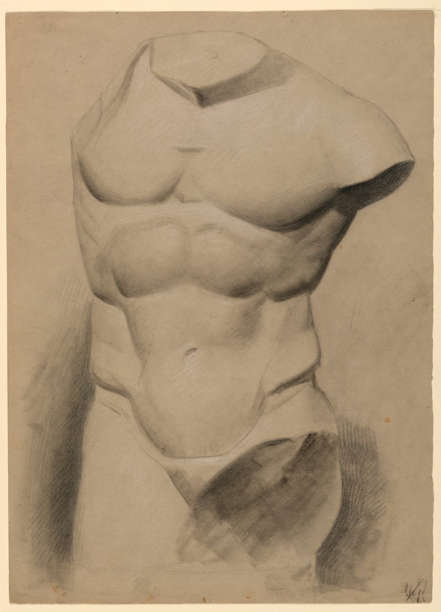 Torso masculino de gesso de Daniel Huntington