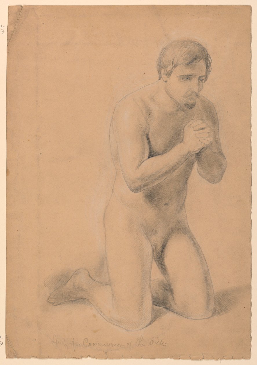 Figura masculina nua, estudo para "Comunhão dos Doentes" de Daniel Huntington