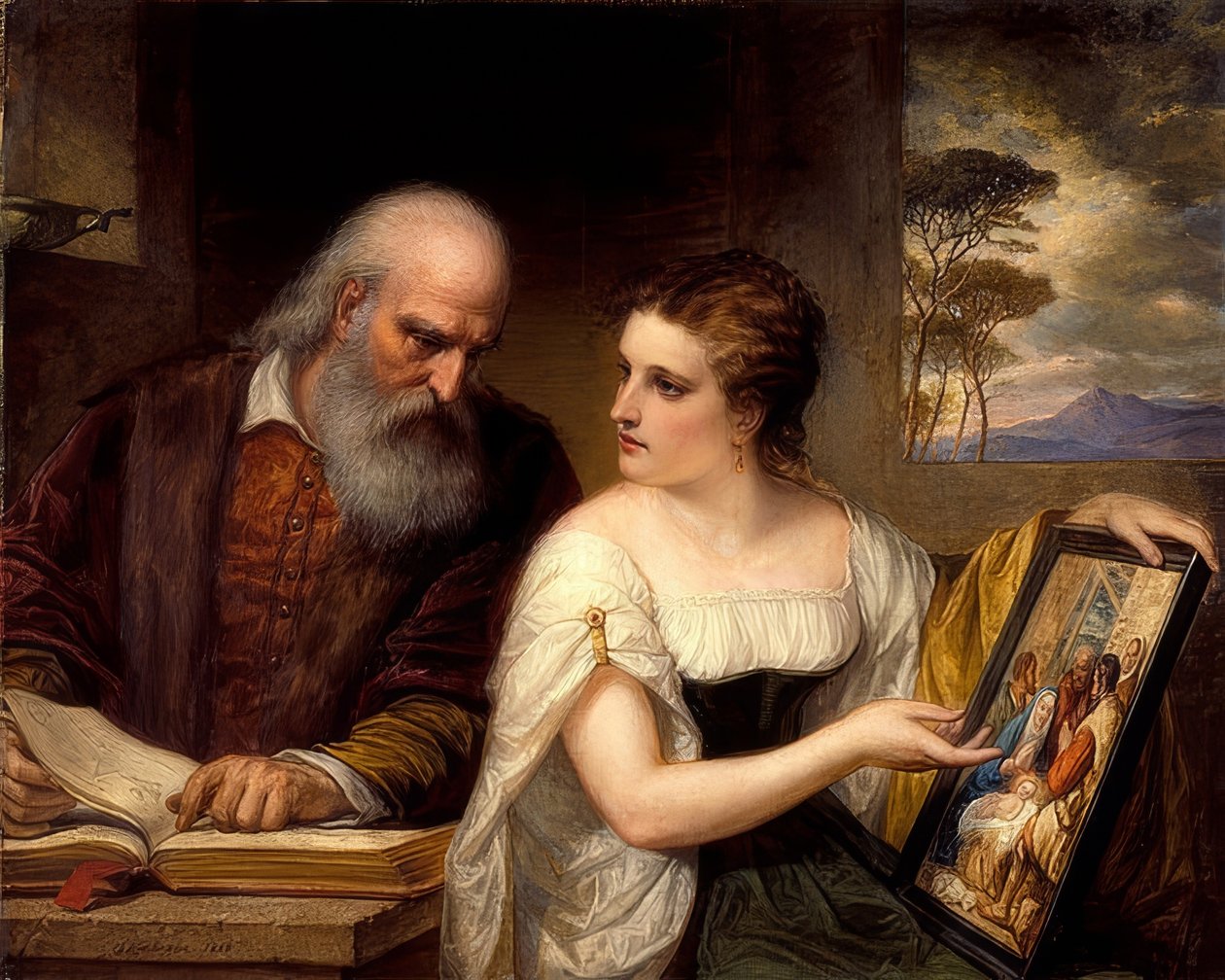 Filosofia e arte cristã. 1868 de Daniel Huntington