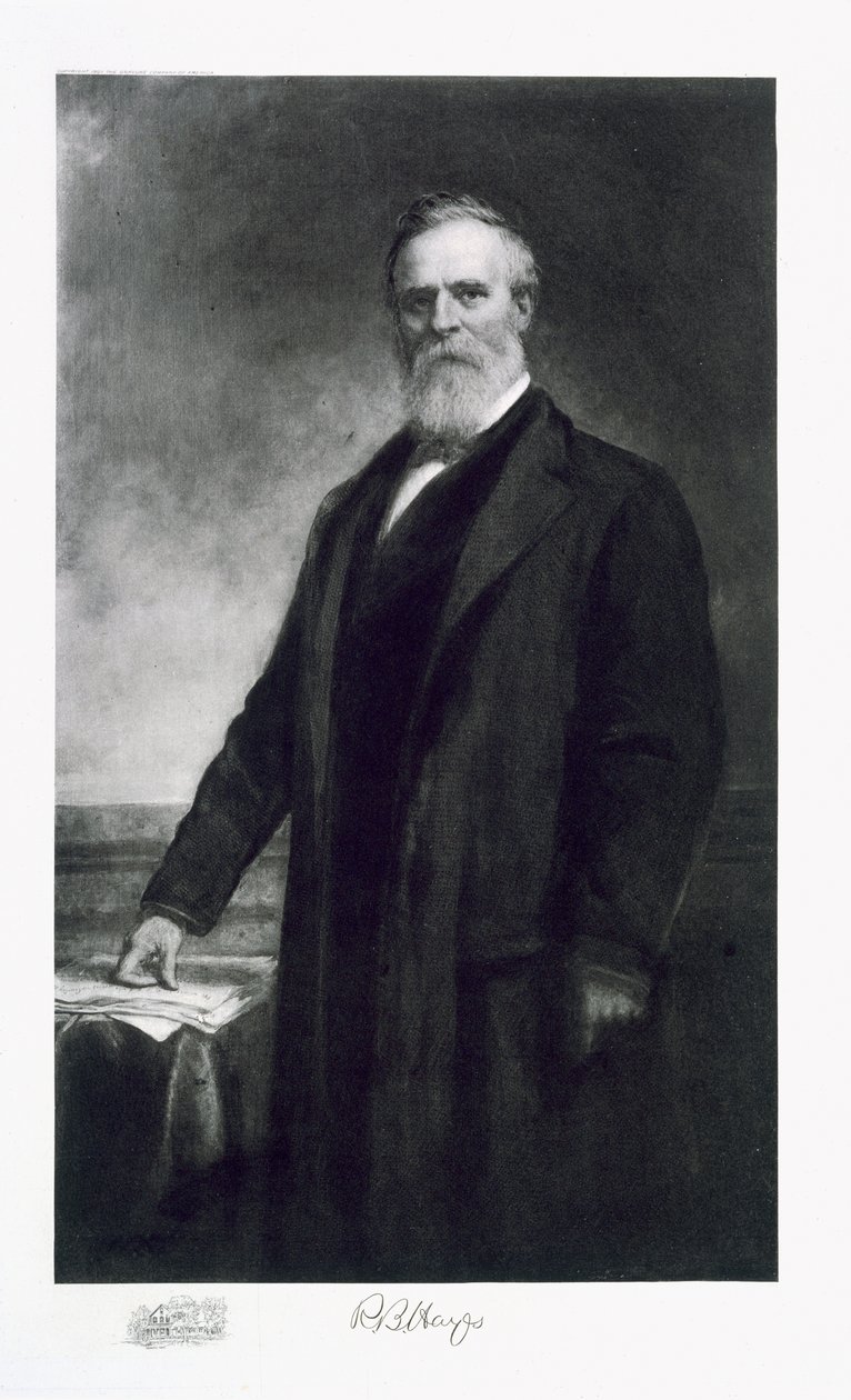 Rutherford B. Hayes, 19º presidente dos Estados Unidos da América, pub. 1901 (fotogravura) de Daniel Huntington