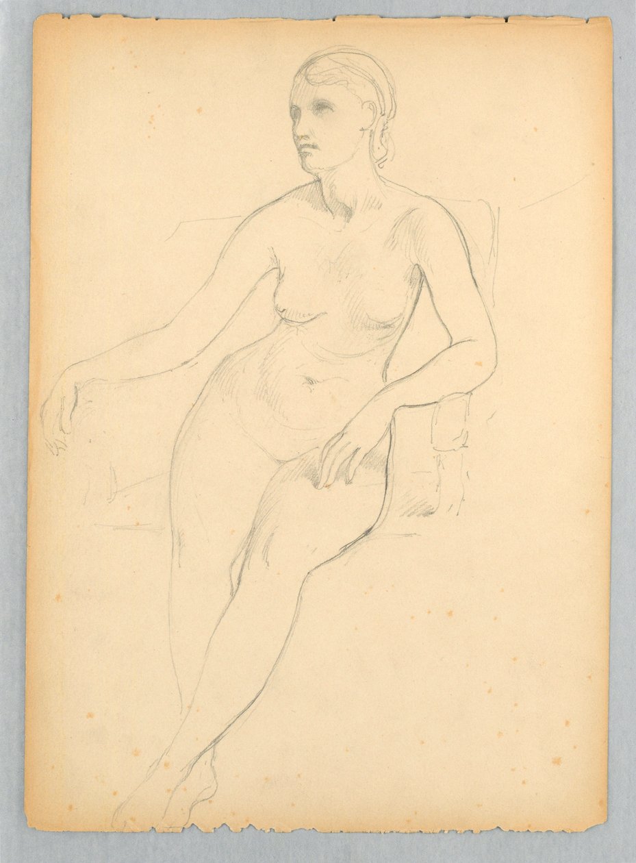Estudo nu sentado para retrato de Helen Hamersley de Daniel Huntington
