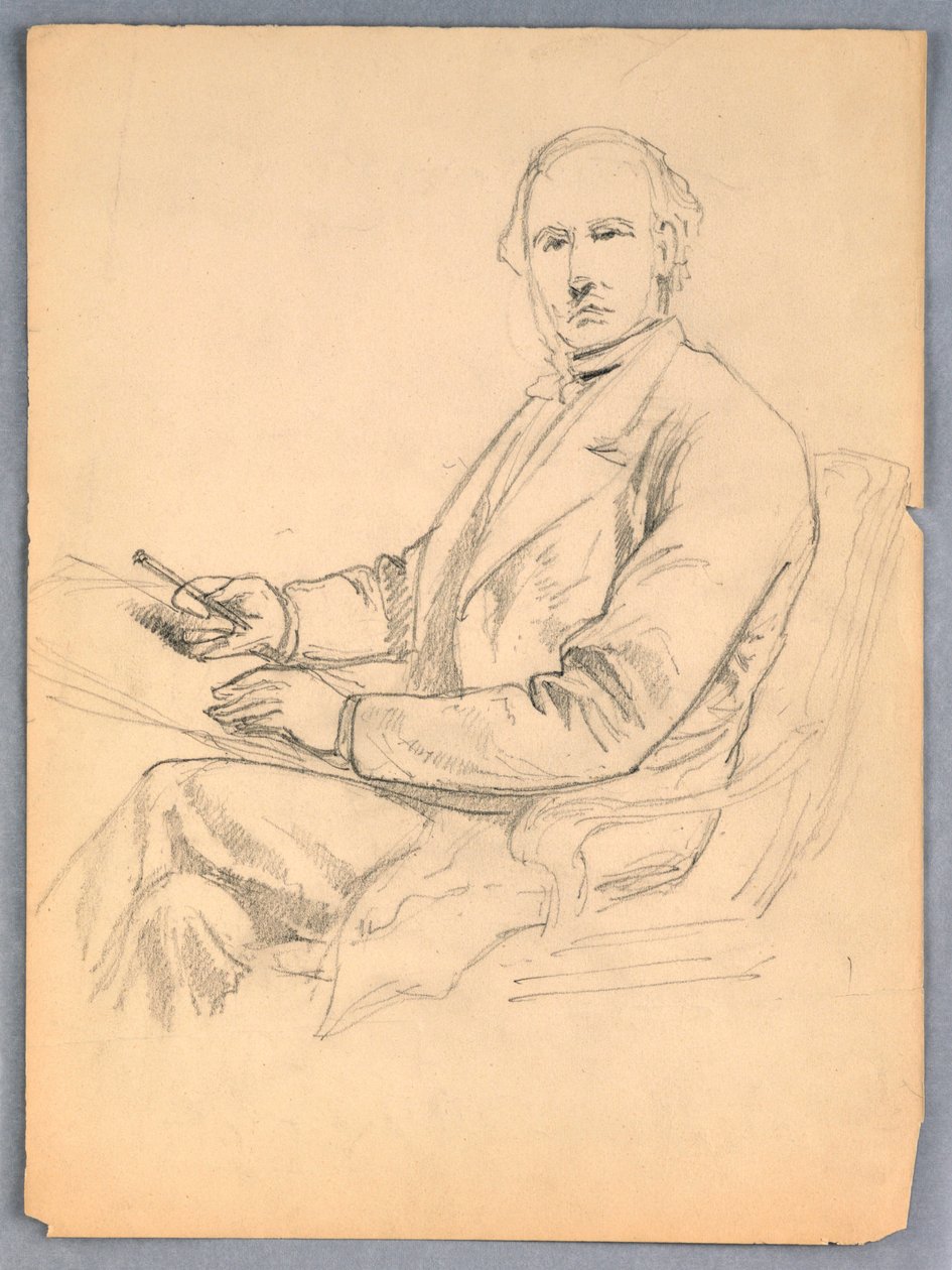 Esboço para Retrato de um Homem Sentado de Daniel Huntington