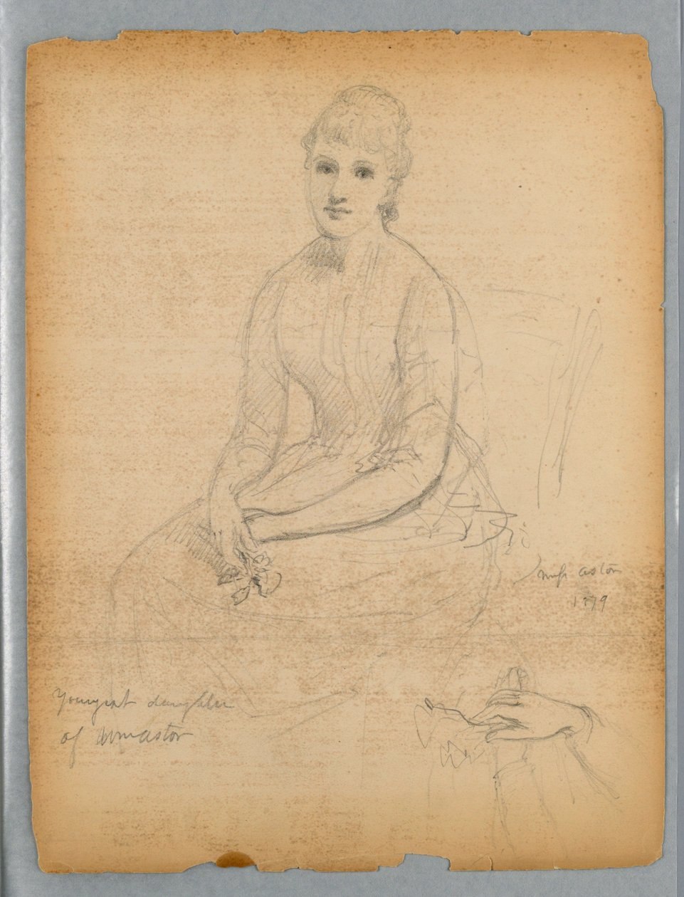 Esboço para retrato da filha mais nova de William Astor de Daniel Huntington