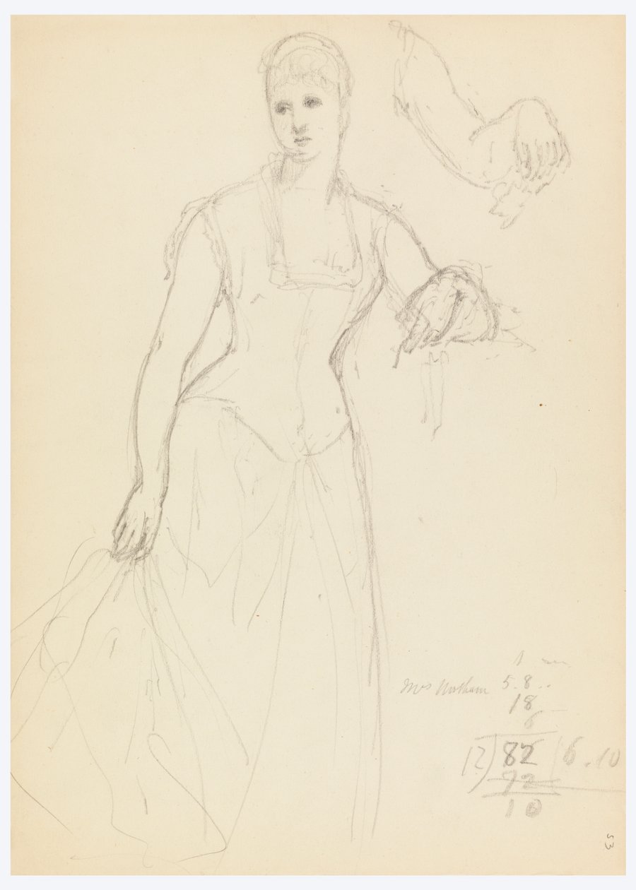 Esboço para um retrato de Bella Worsham de Daniel Huntington