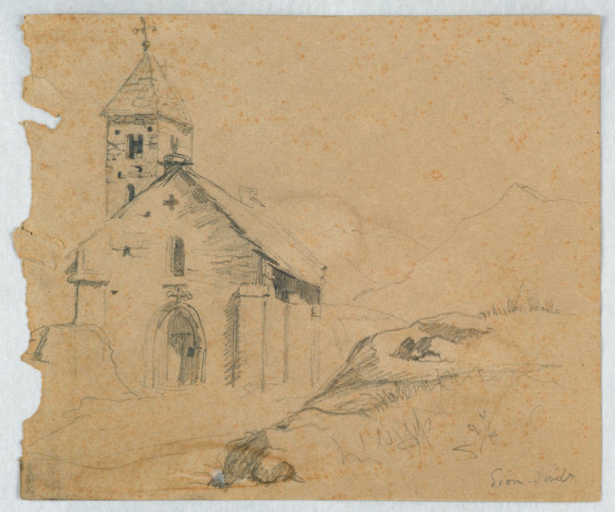 Pequena igreja em Sion, Suíça de Daniel Huntington