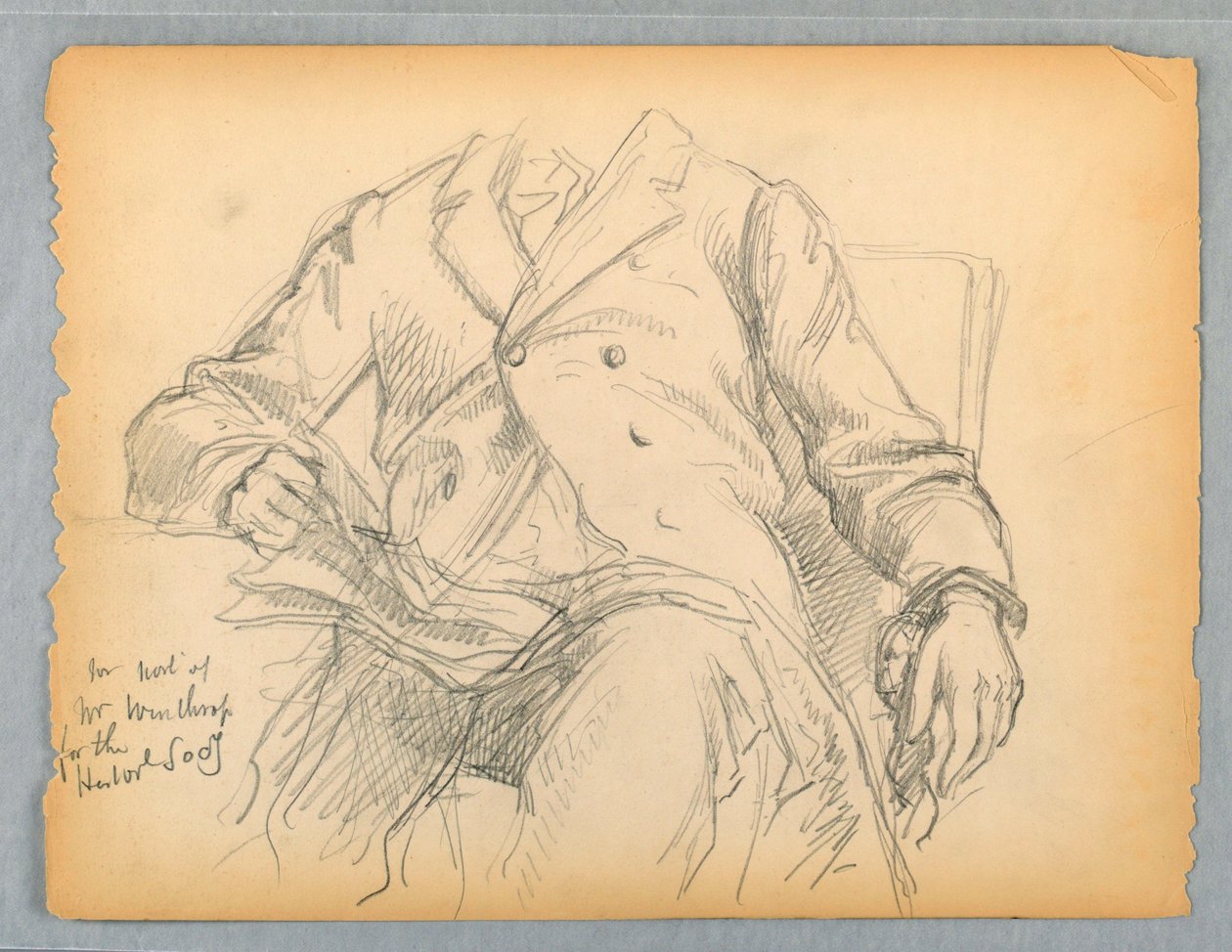 Estudo para Retrato do Exmo. Robert C. Winthrop para a Sociedade Histórica, Mass. de Daniel Huntington