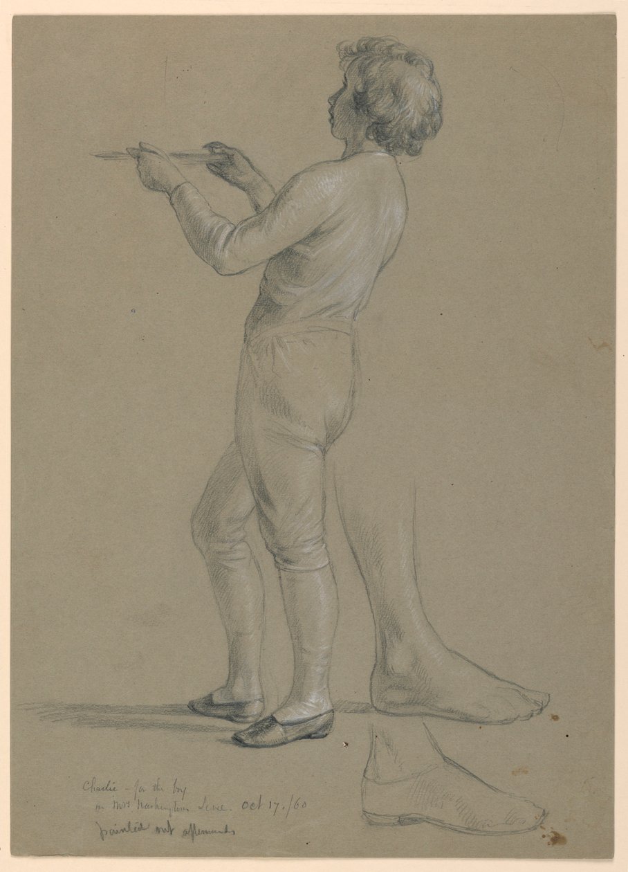 Estudo do menino segurando uma salva para "The Republican Court" (Dia de recepção de Lady Washington) de Daniel Huntington