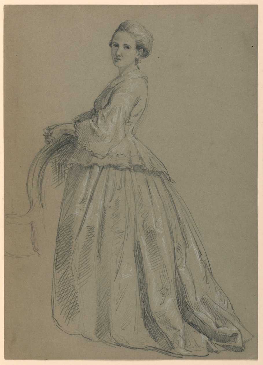 Estudo de Sophia Chew para "The Republican Court" (Dia de Recepção de Lady Washington) de Daniel Huntington