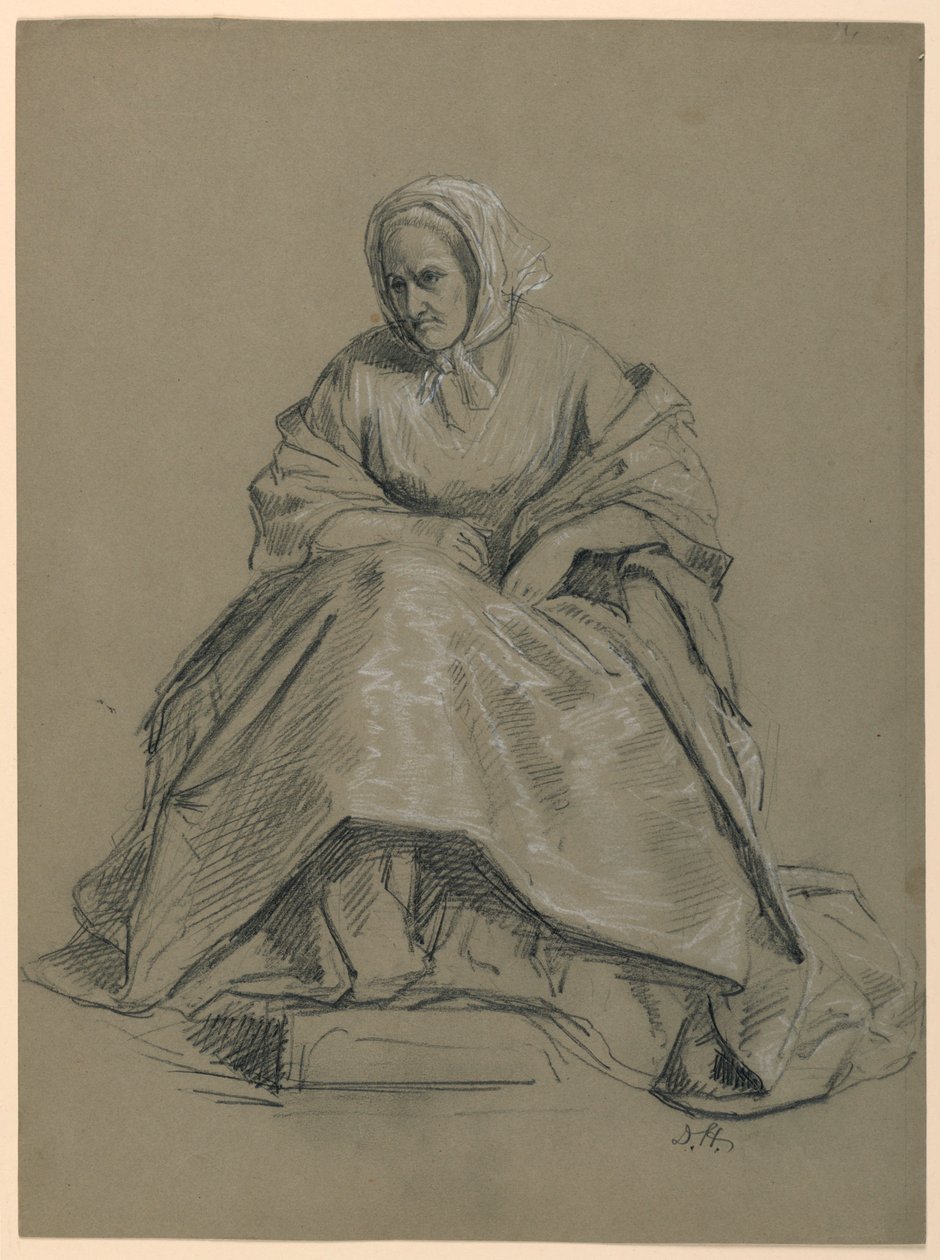 Estudo de uma mulher sentada para "The Republican Court" (Dia de Recepção de Lady Washington) de Daniel Huntington