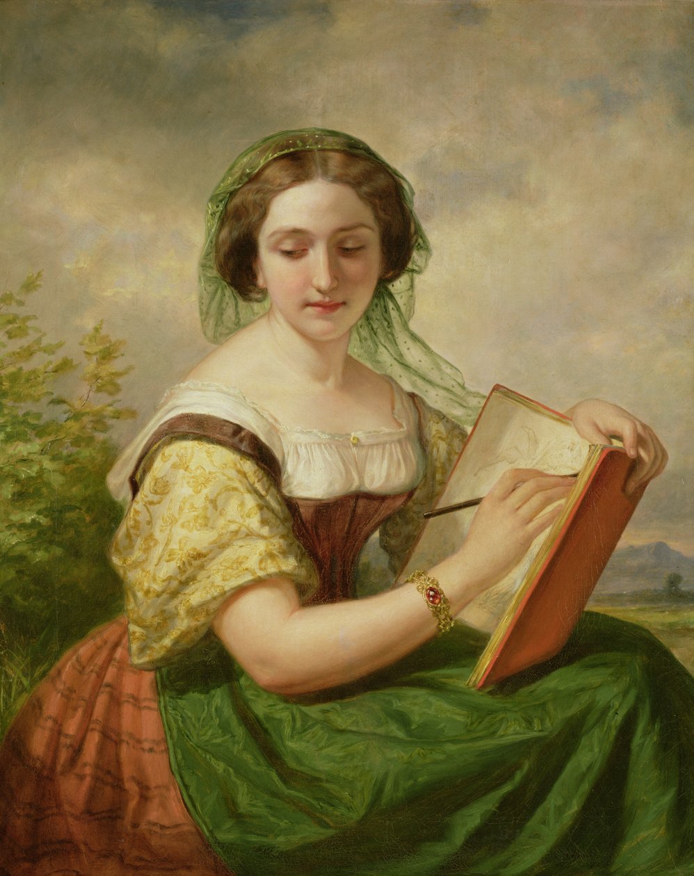 The Sketcher, Retrato de Mademoiselle Rosina de Daniel Huntington
