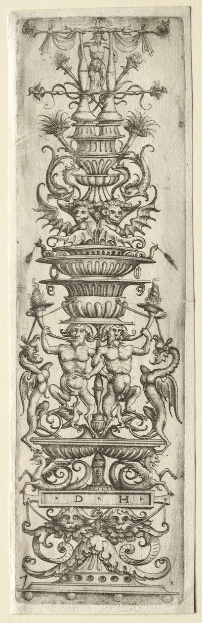 Filé de Ornamento com Candelabro-Ornamento de Daniel I Hopfer