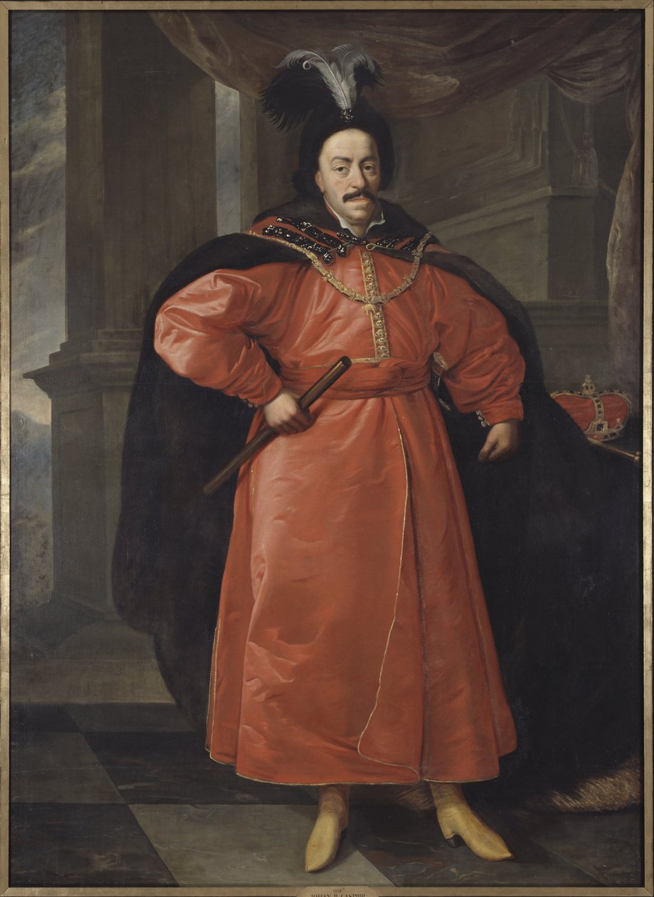 Jean II Casimir Vasa, roi de Pologne et grand duc de Lituanie - Retrato de João II Casimir Vasa (1609-1672), Rei da Polónia, de Schultz, Daniel, o Jovem (1615-1683). Óleo sobre tela. Dimensão : 210x154 cm. Nationalmuseum Estocolmo de Daniel Jerzy Schultz