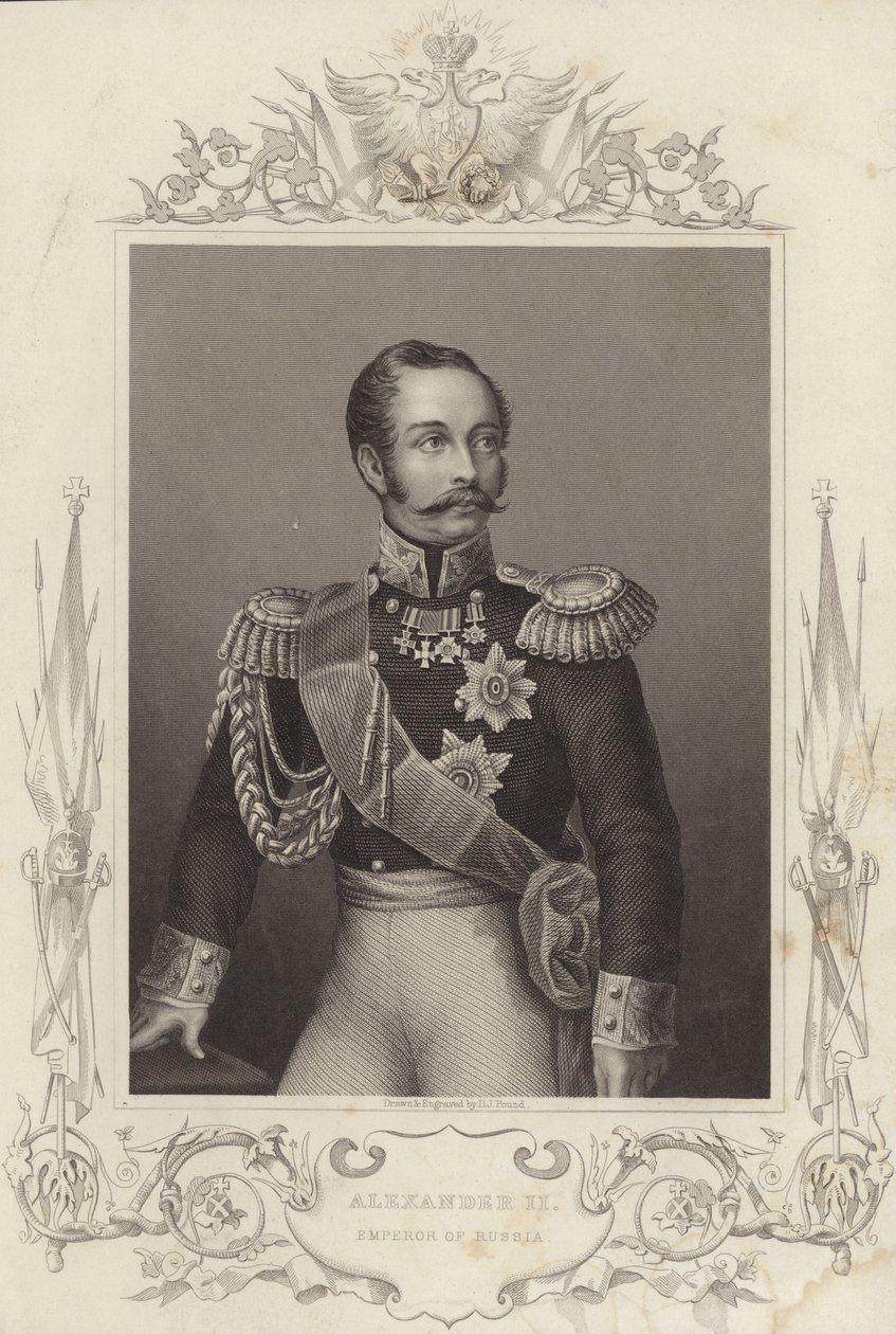 Alexandre II, Imperador da Rússia (18181881) (gravura) de Daniel John. Pound