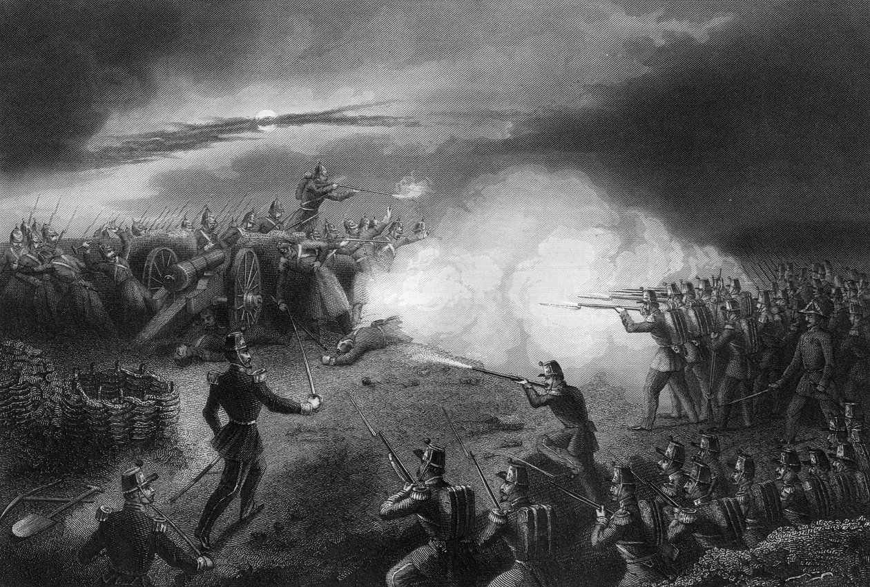 Ataque e repulsa dos russos, antes de Sebastopol, Guerra da Crimeia, 1857 de Daniel John Pound