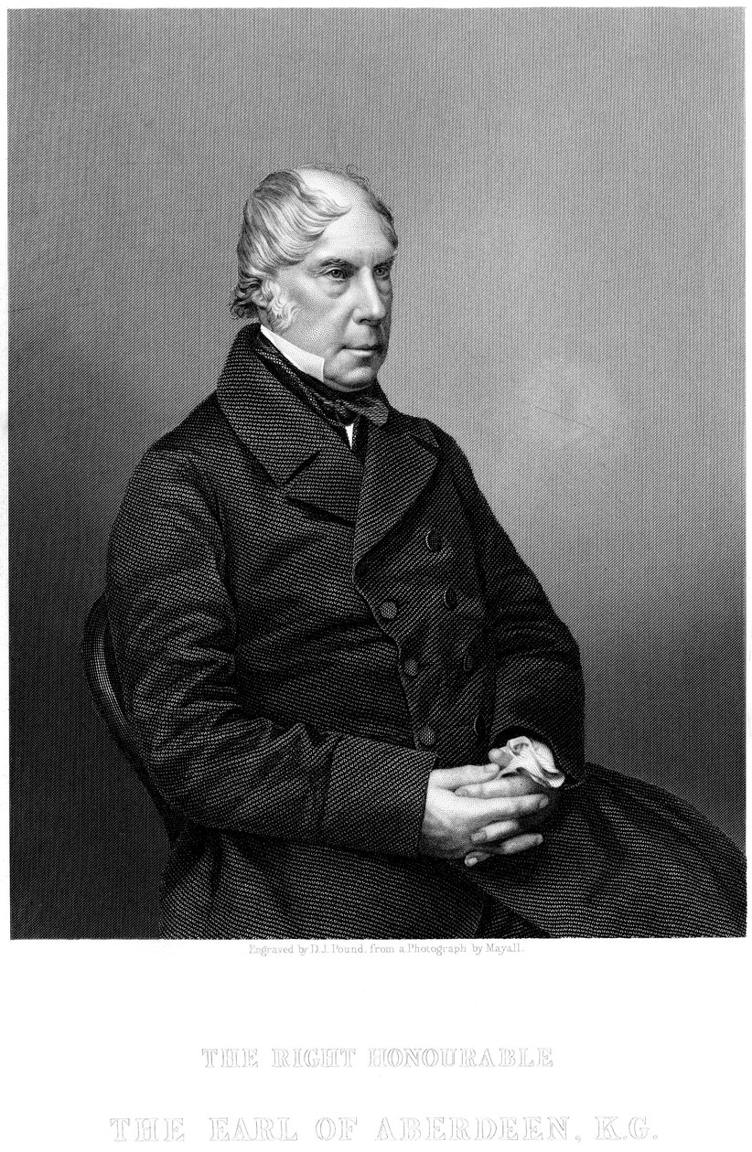 George Gordon, 4º Conde de Aberdeen 1784-1860, estadista escocês, c1860. de Daniel John Pound