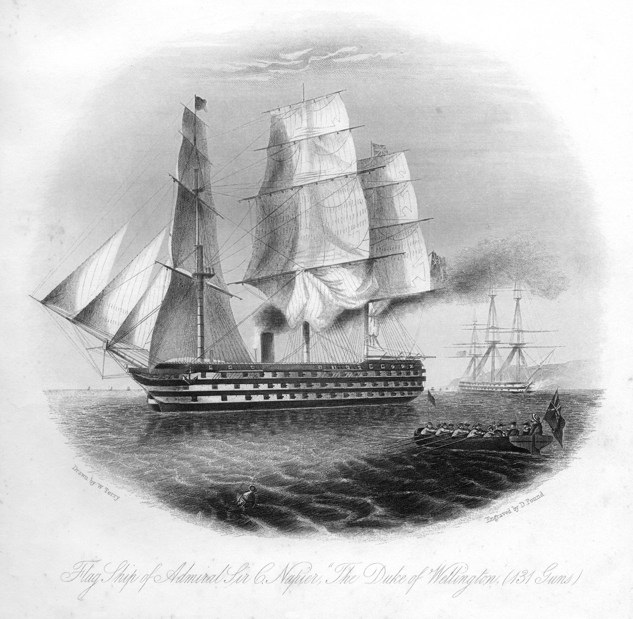 HMS Duque de Wellington, 1857. de Daniel John Pound