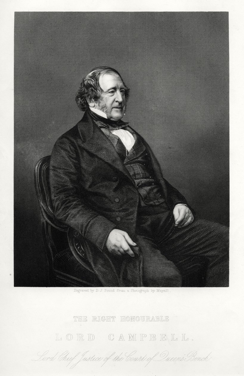 John Campbell, 1º Barão Campbell, político e advogado liberal britânico, c1880 de Daniel John Pound