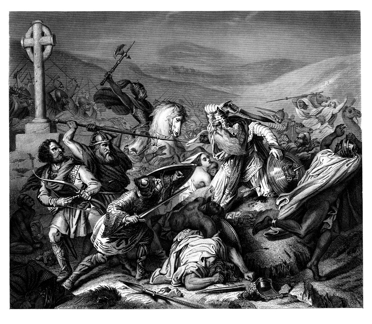 A Batalha de Tours, 732 dC, 1875. de Daniel John Pound