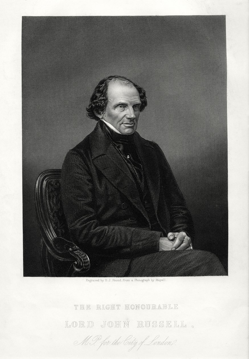 O Honorável John Russell, 1º Earl Russell, estadista liberal britânico, c1880 de Daniel John Pound
