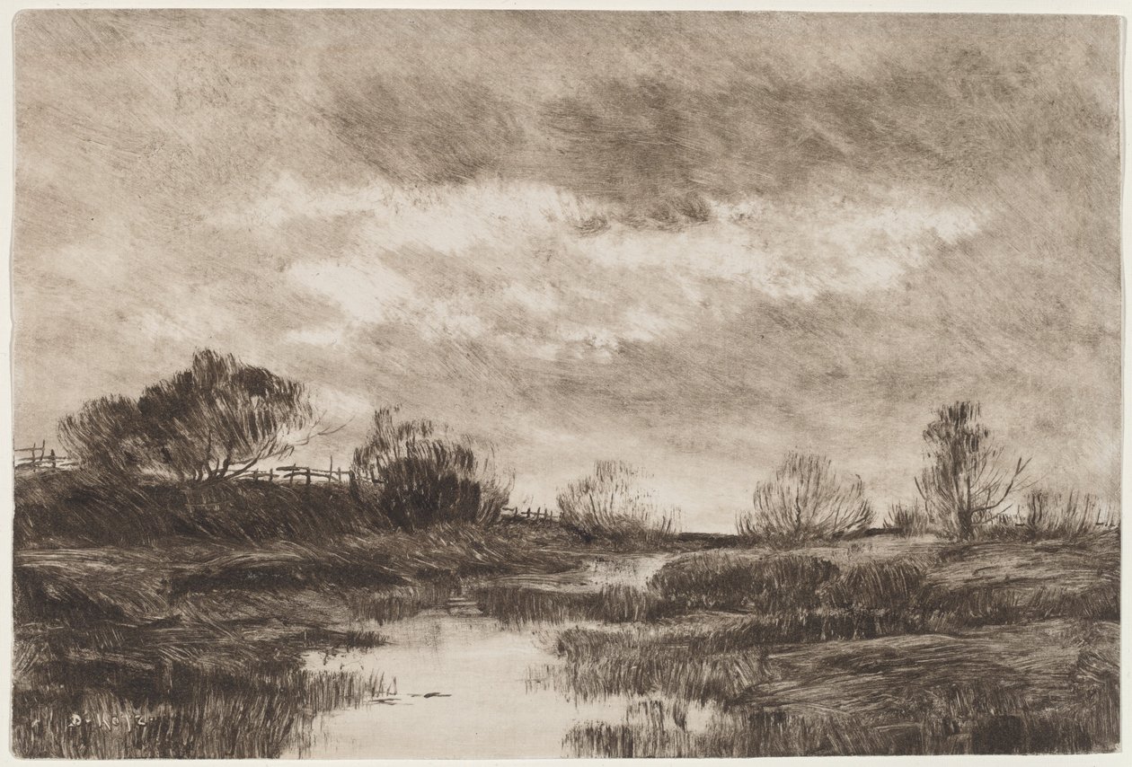 Uma paisagem pastoral com um riacho de Daniel Kotz