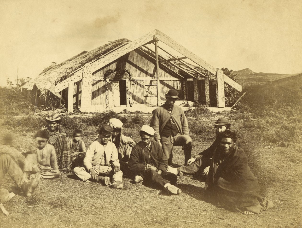 Casa de Kowitis Rununga, Waioneo, baía das ilhas, c.1870 (impressão do albumen) de Daniel Louis Mundy