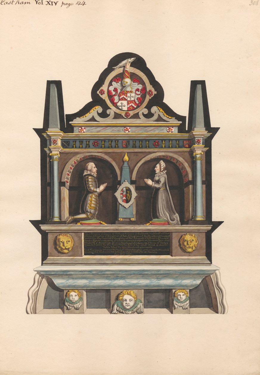 Memorial a Giles Breame da Igreja East Ham de Daniel Lysons