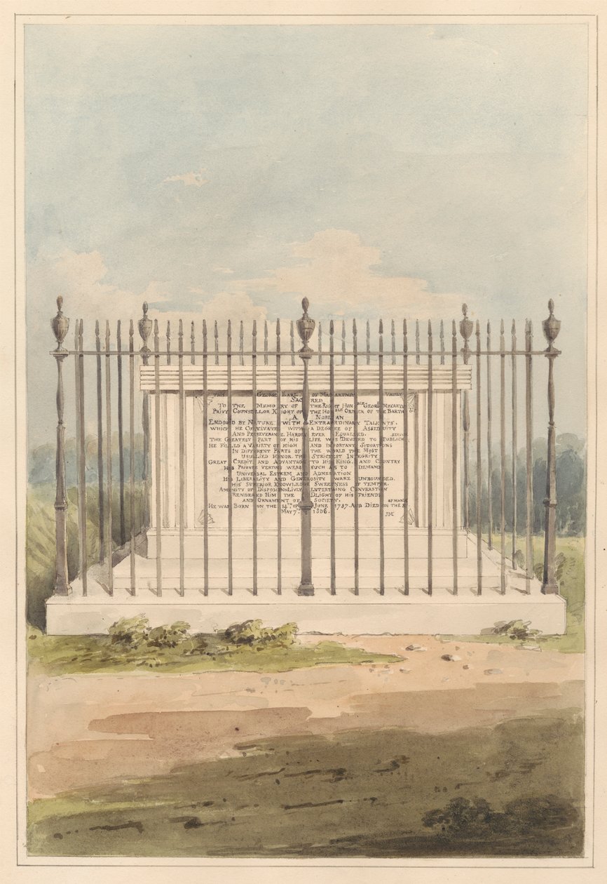 The Environs of London:Tumba de George Earl of Macartney, de Chiswick Churchyard de Daniel Lysons