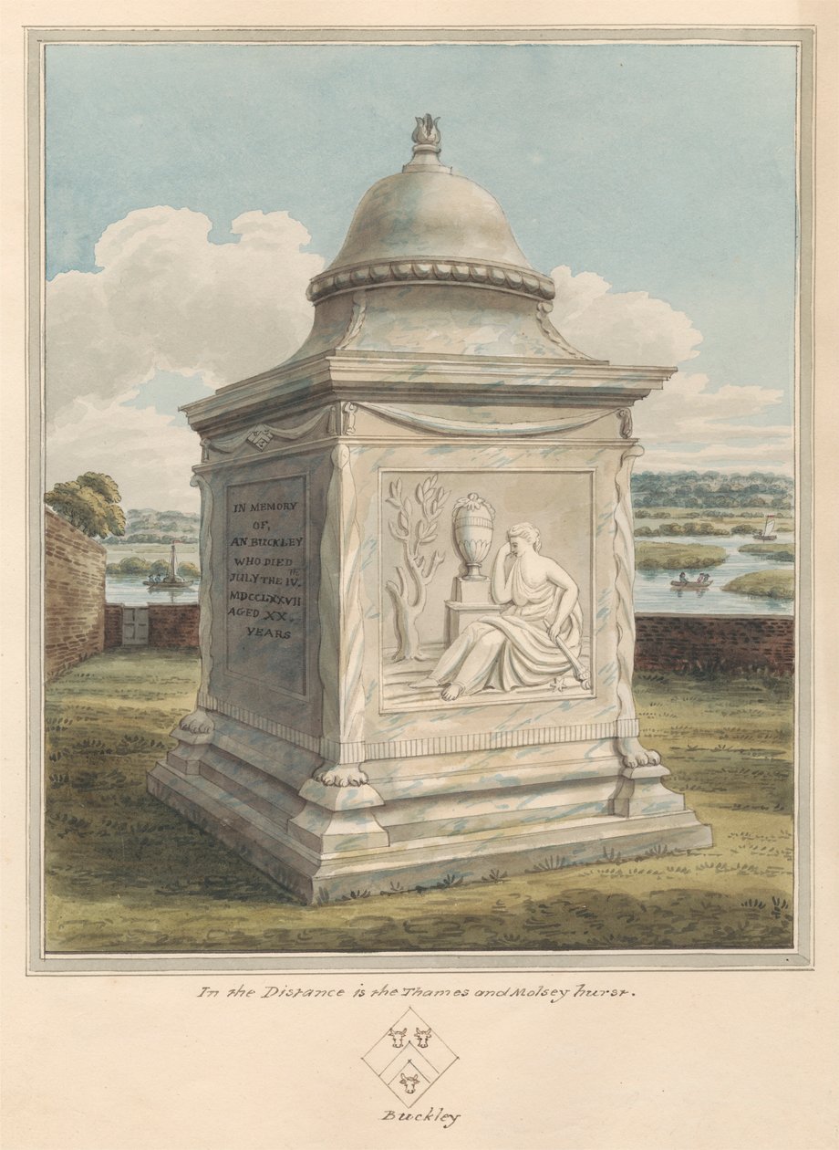 Túmulo de Ann Buckley, de Sunbury Churchyard de Daniel Lysons