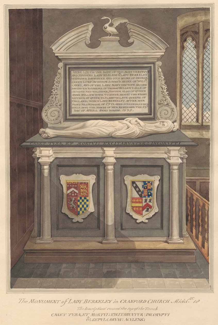 Túmulo de Lady Elizabeth Berkeley da Igreja de Cranford de Daniel Lysons