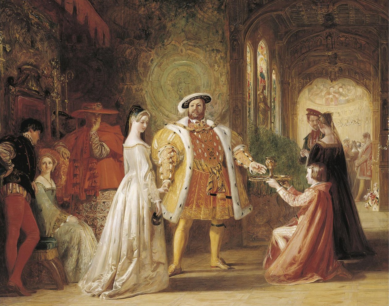 Primeira reunião de Henrique VIII e Ana Bolena, 1835 de Daniel Maclise