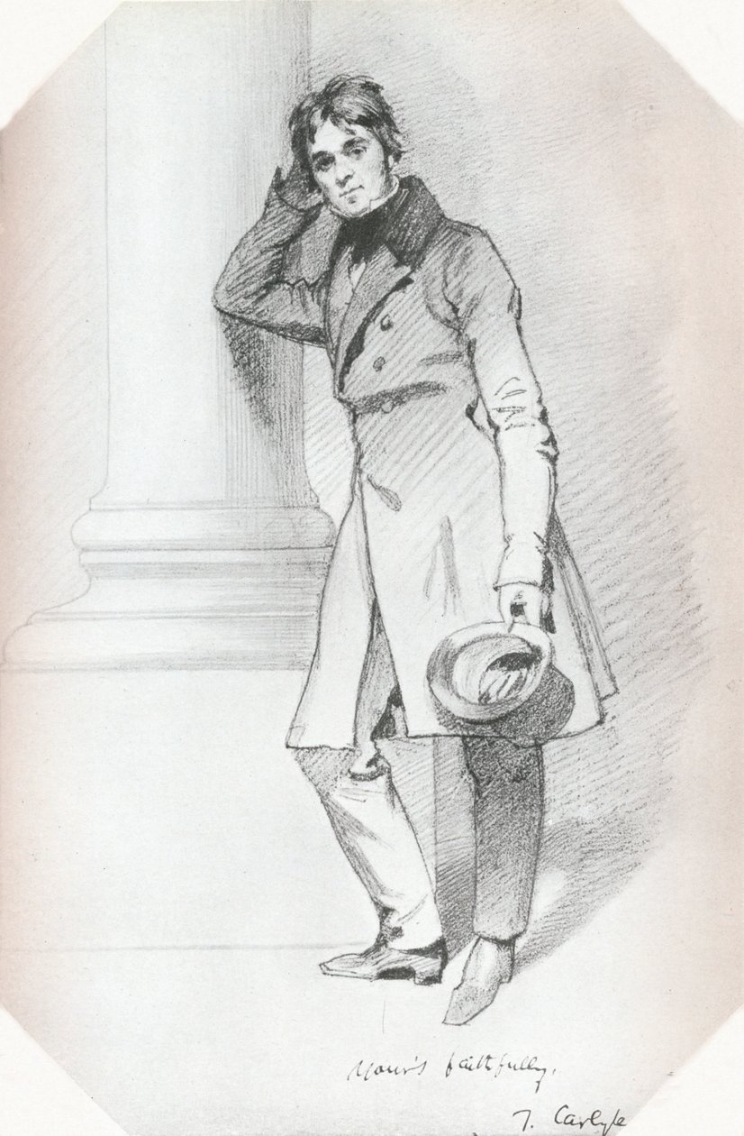 Retrato de Thomas Carlyle, historiador e filósofo, c1830 de Daniel Maclise