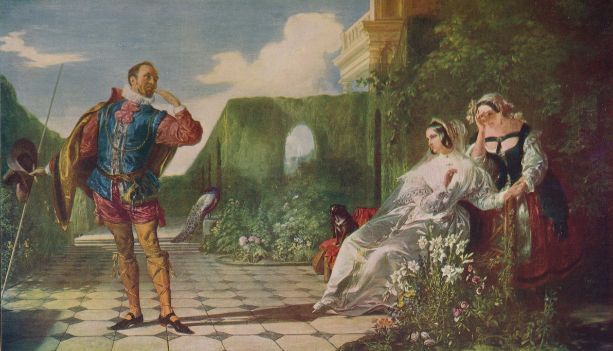 Cena da décima segunda noite, Malvolio e a condessa, c1840, c1915 de Daniel Maclise
