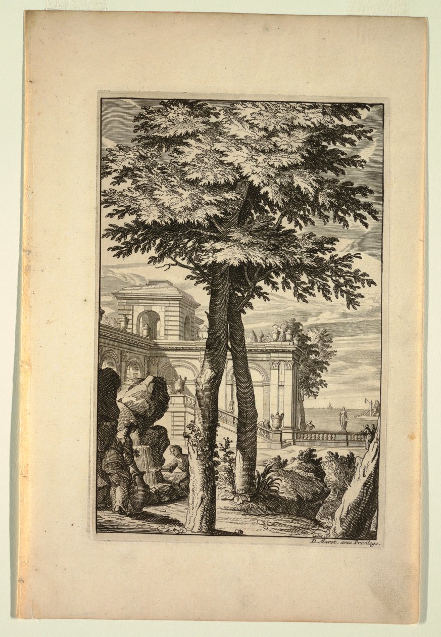 Placa no Novo Livro de Paisagens de Daniel Marot