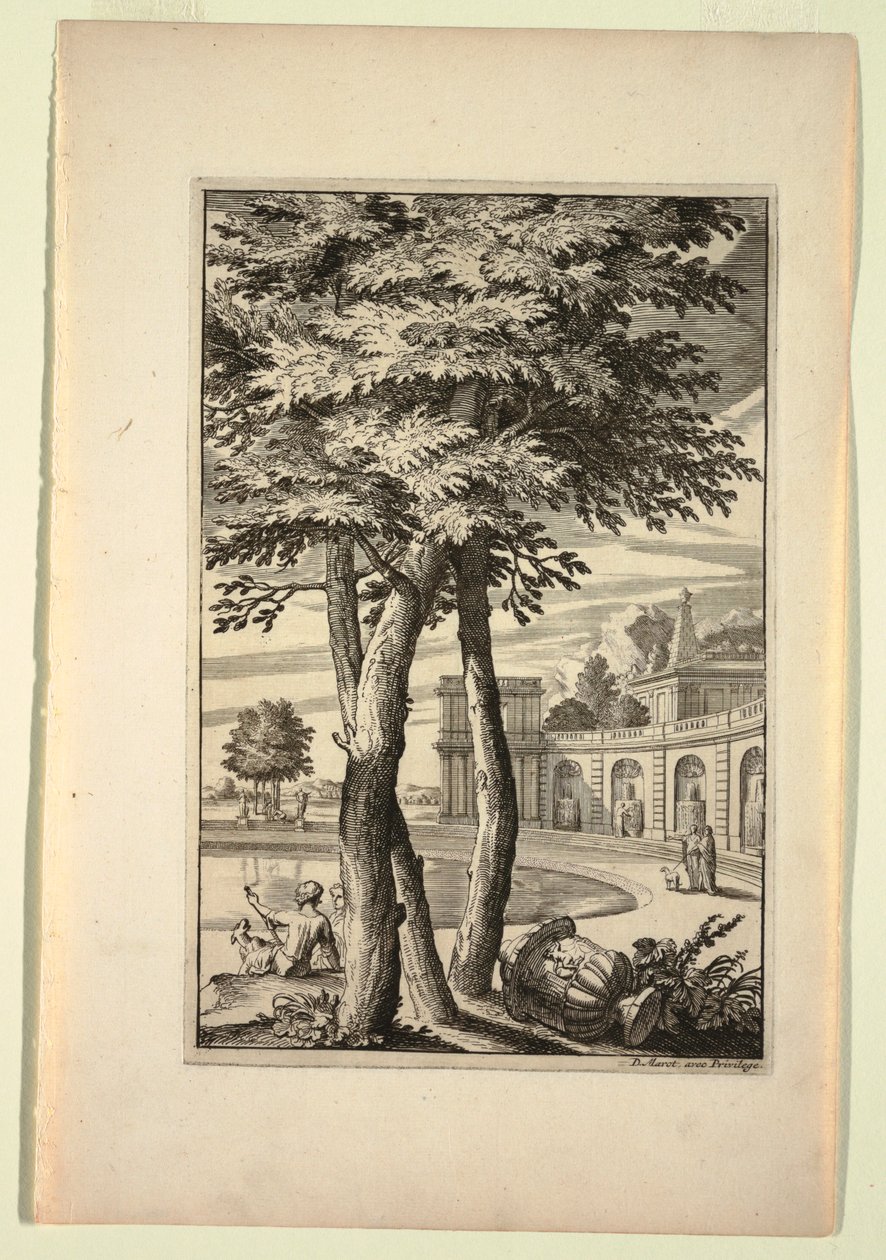 Placa no Novo Livro de Paisagens de Daniel Marot