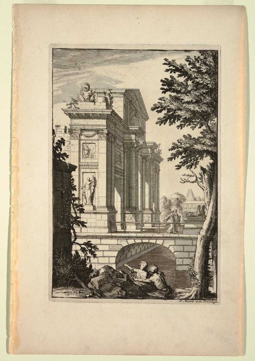 Placa no Novo Livro de Paisagens de Daniel Marot