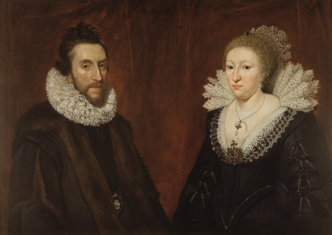 Dupla Retrato de Thomas Howard, 14 ° Conde de Arundel, e sua esposa Aletheia Talbot, 1618 de Daniel Mytens