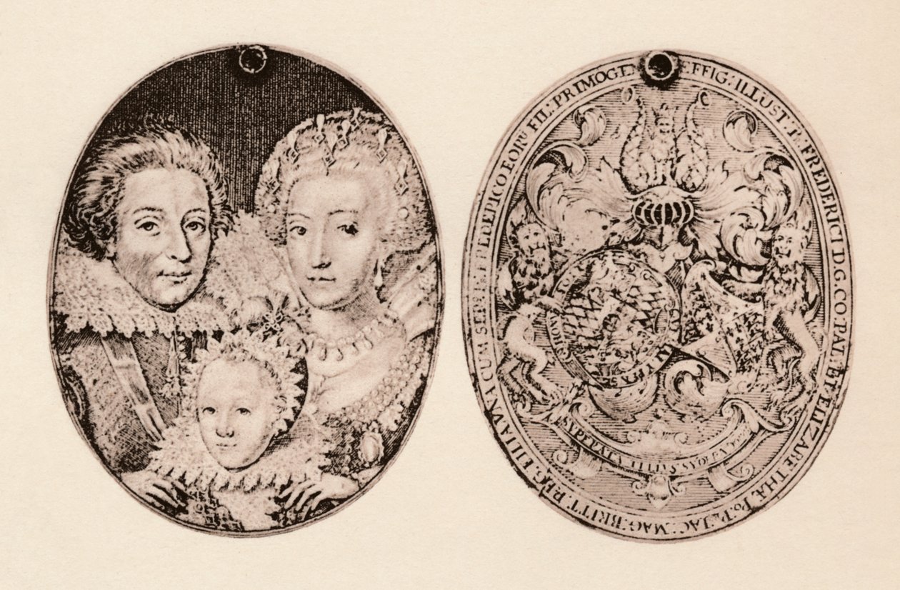 Frederico da Boêmia, Elizabeth Stuart e seu filho Frederick Henry, 1621, 1904 de Daniel Mytens
