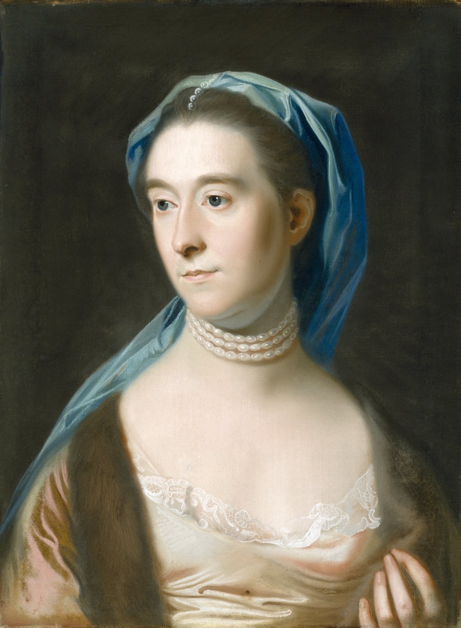Retrato da Sra. Joseph Henshaw (Sarah Henshaw, 1736–1822), c. 1770 (pastel sobre papel, montado em linho) de Daniel Mytens
