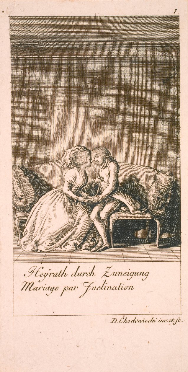 Motivos para o casamento e suas consequências. B. 1 de Daniel Nikolaus Chodowiecki