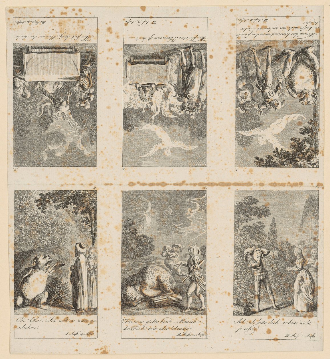 Folhas 4-9 para «A Tempestade» de Shakespeare de Daniel Nikolaus Chodowiecki