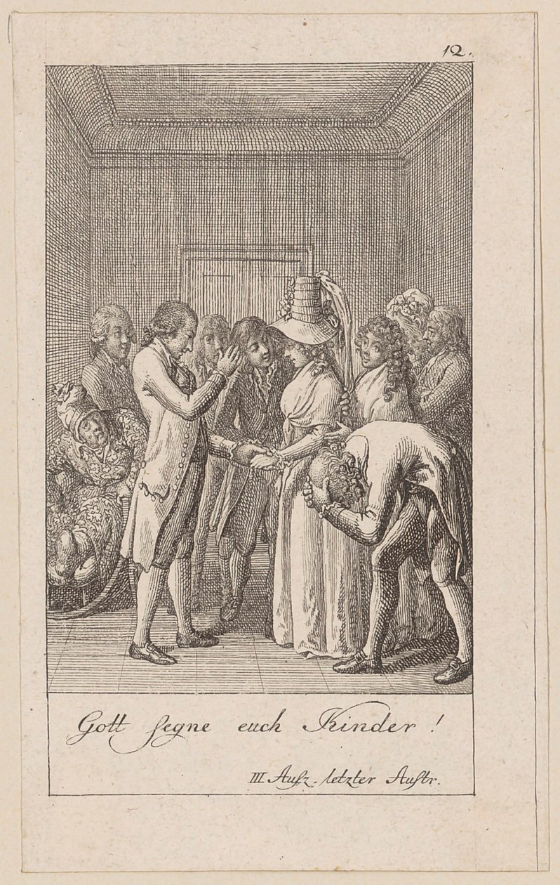 Prancha 12 para Os Índios em Inglaterra, de August von Kotzebue de Daniel Nikolaus Chodowiecki