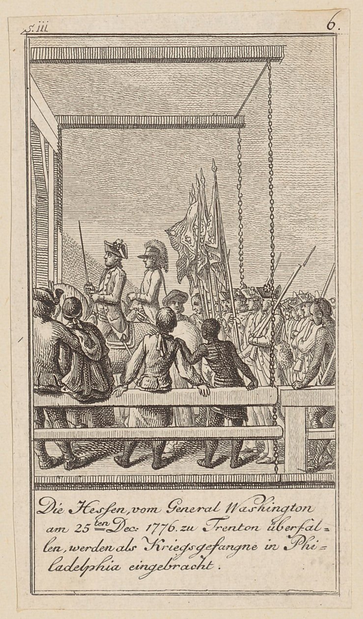 Folha 6 da série para o ensaio «A história da revolução da América do Norte», de M. C. Sprengel. de Daniel Nikolaus Chodowiecki