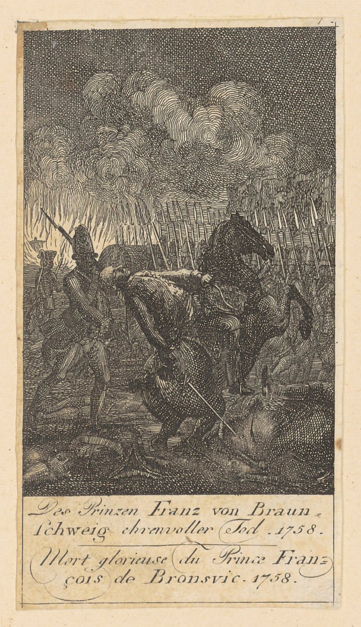 Folha 7 das «Cenas de guerra de Brandeburgo» de Daniel Nikolaus Chodowiecki