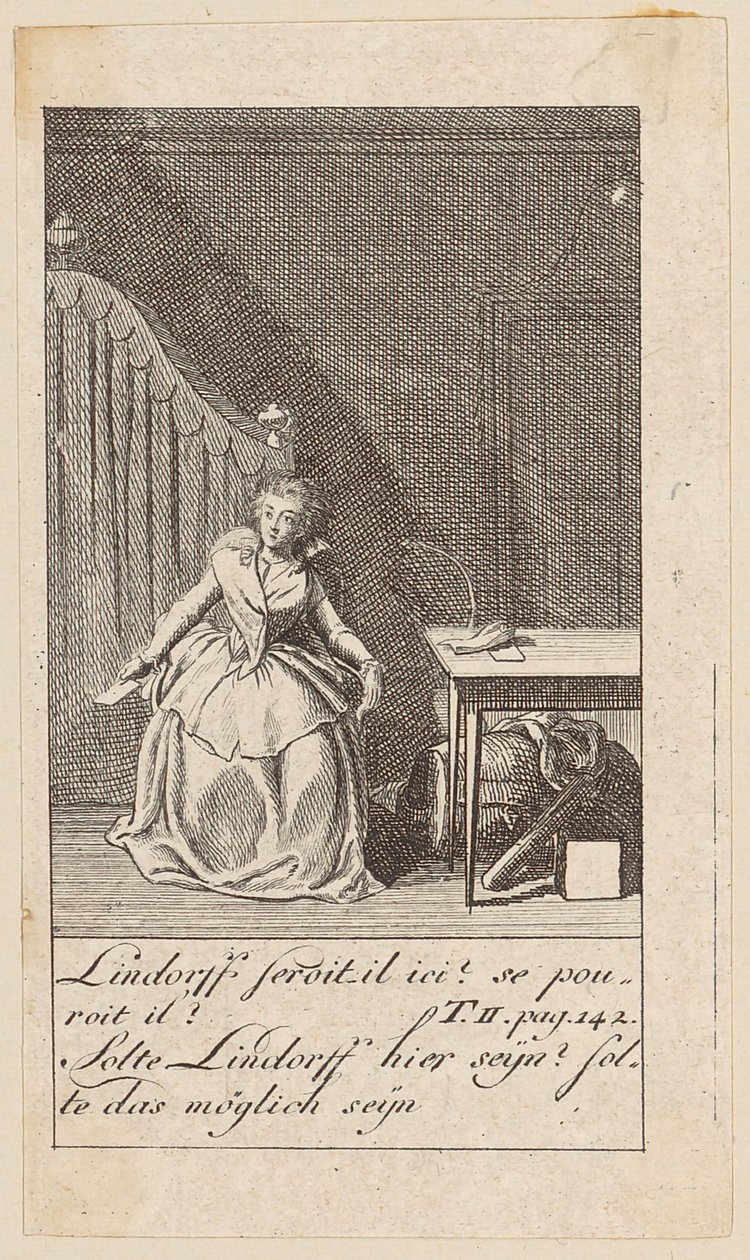 Prancha 8 para «Karoline von Lichtfield» de Daniel Nikolaus Chodowiecki