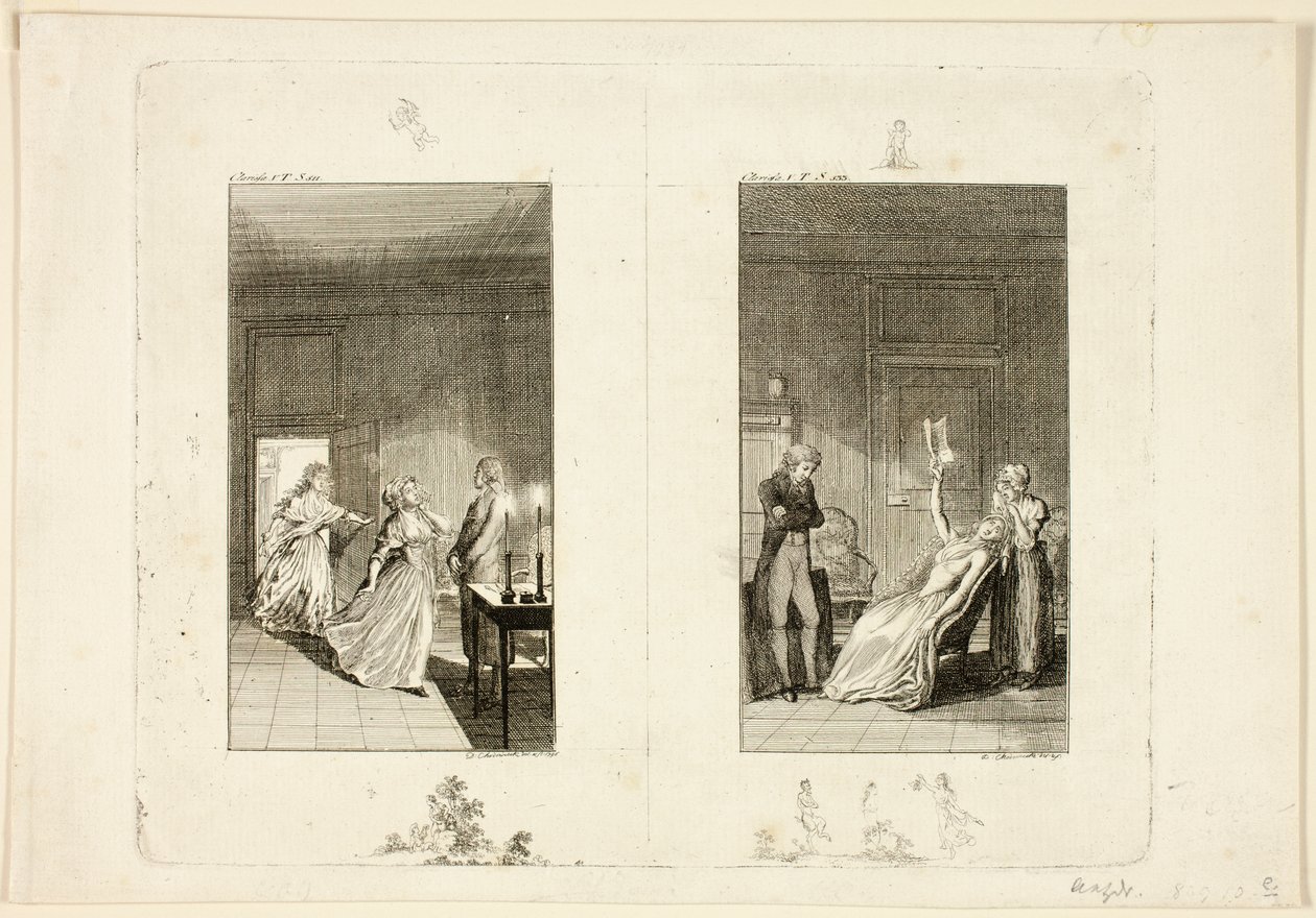 Ilustração para o livro «Clarissa», de Samuel Richardson de Daniel Nikolaus Chodowiecki
