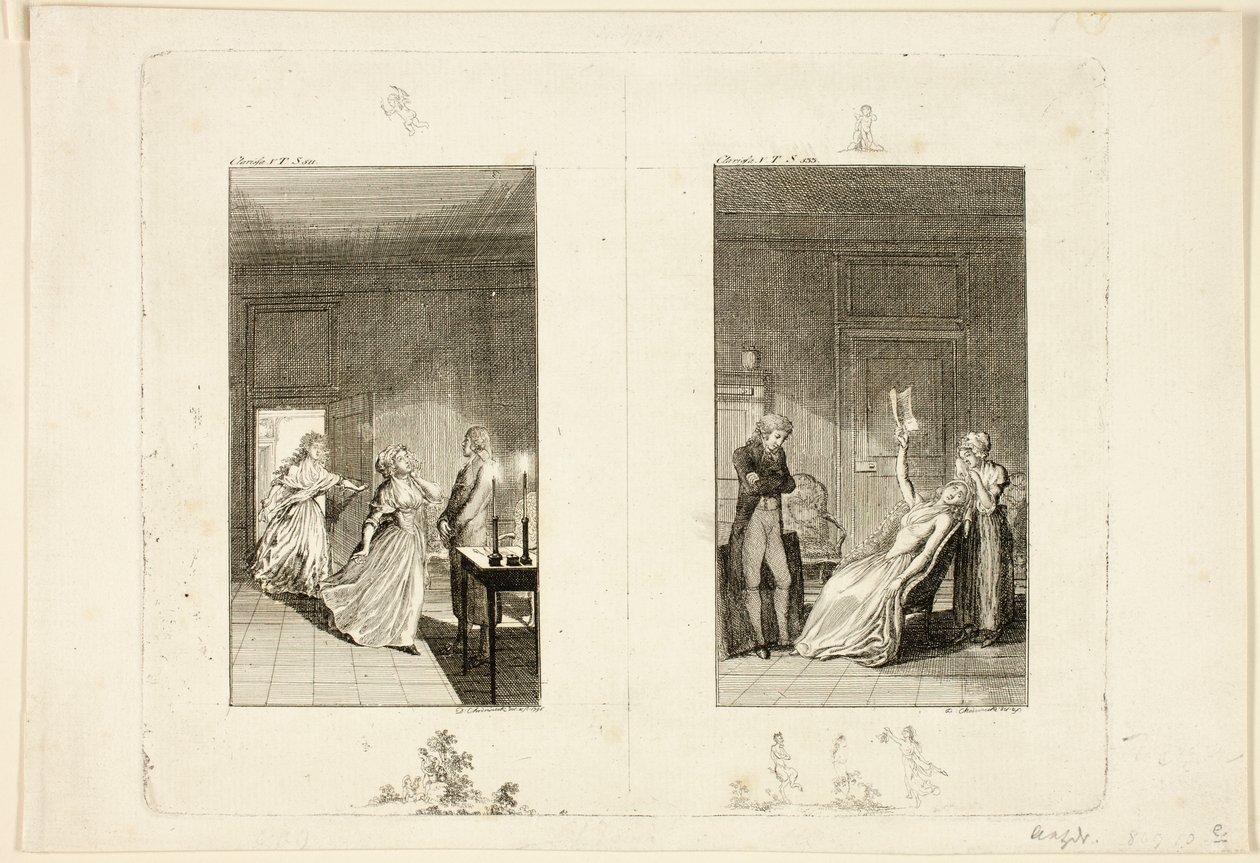 Ilustração para «Clarissa», de Samuel Richardson de Daniel Nikolaus Chodowiecki