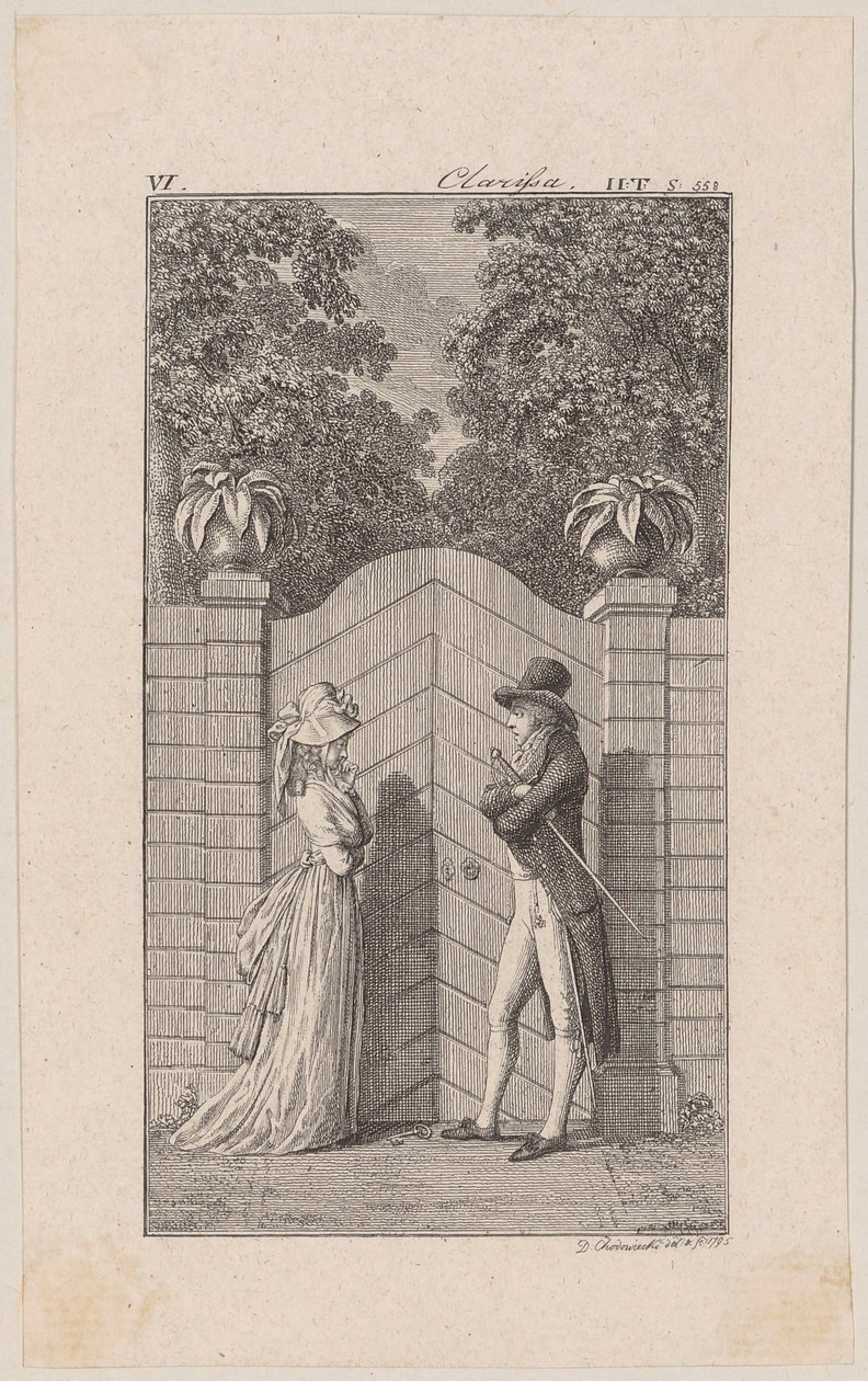 Lovelace persuade Clarisse a deixar-se raptar de Daniel Nikolaus Chodowiecki