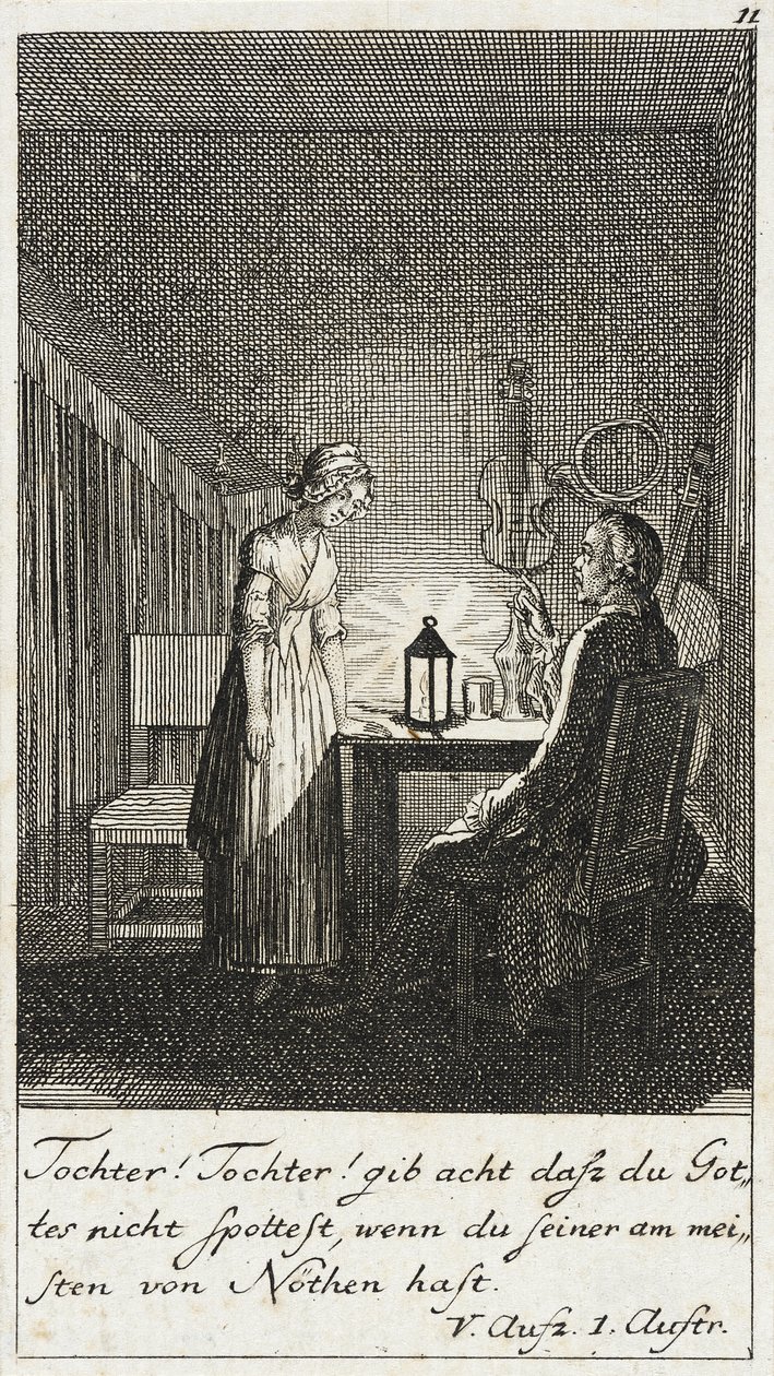 Ilustração n.º 11 para a obra «Intriga e Amor», de Schiller de Daniel Nikolaus Chodowiecki