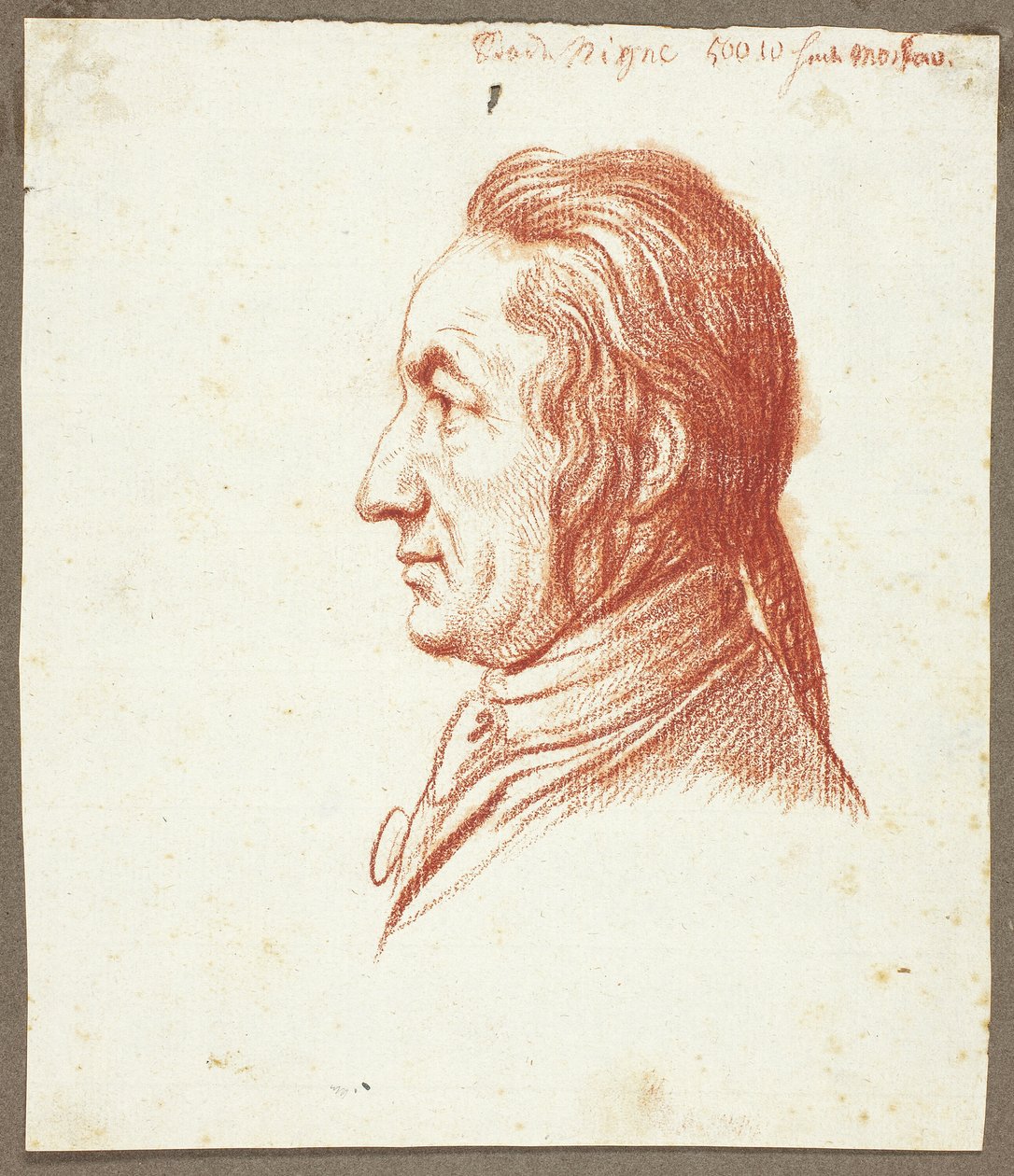 Retrato de uma cabeça de homem de perfil de Daniel Nikolaus Chodowiecki